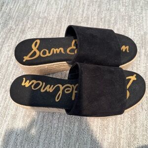 Sam Edelman Black Wedge Slides